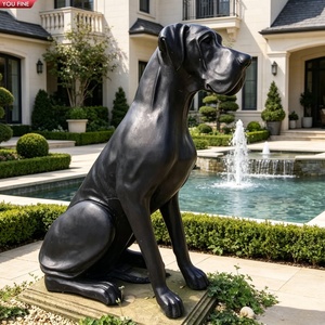 YOUFINE Coppia di Sculture di Levrieri Sdraiati in Bronzo Fuso, Decorazione Classica per Giardino e Cancello - Product Image 5