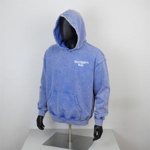 TOPSHOW Custom 3D Puff Print Logo No <b>String</b> <b>Hoodie</b> Heavy Weight Men's Drop Shoulder Unisex Oversized Vintage Acid Wash <b>Hoodie</b> - Product Image 1