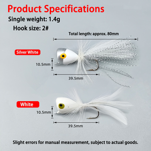 <span class=keywords><strong>Popper</strong></span> Fly Float Bait pour perche Snakehead <span class=keywords><strong>Bass</strong></span> Leurre de pêche et techniques de pêche à la mouche pour rivière et lac - Product Image 3