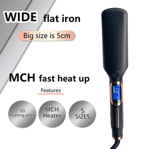 Lisseur de cheveux professionnel à plaques flottantes larges, revêtement céramique 250°C, lisseur de cheveux 500F, lisseur LCD - Product Image 2