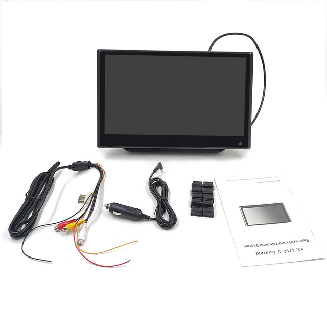 13.3 Inch IPS Touch Screen Android 12 Car Headrest Monitor Universal Rear Seat Entertainment System CD Player 1 Year Warranty