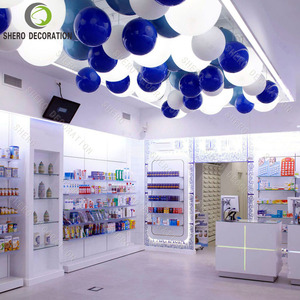 Comptoir de présentation personnalisé pour pharmacie, meuble de pharmacie en bois avec éclairage LED pour aménagement de magasin médical - Product Image 5