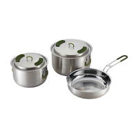 Équipement de randonnée de haute qualité à bas prix en acier inoxydable Camping Cook Pan Camping Réchauds et ustensiles de cuisine