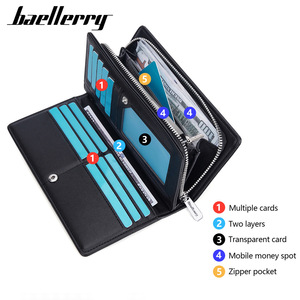 กระเป๋าสตางค์ใบยาวสำหรับผู้ชายแบรนด์ Baellerry สีดำ แบบมีซิปอเนกประสงค์ ใช้ได้ทุกวันสำหรับธุรกิจ - Product Image 2
