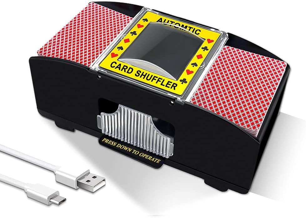 2-Deck Card Shuffler (Dual Power: USB/Batería)