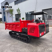 OKEMAN Nouveau Dumper sur chenilles diesel 5 tonnes Euro 5, direction à gauche, cabine entièrement fermée, anti-poussière, anti-pluie, anti-vent, toutes conditions météorologiques