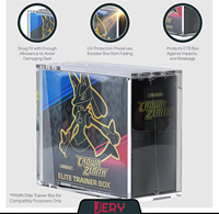 Boîte de présentation Pokémon ETB en acrylique premium, écologique et recyclable, avec protection UV moderne pour les boîtes de collection Elite Trainer