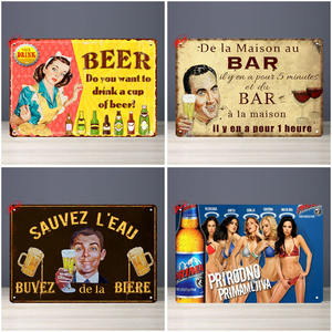 <span class=keywords><strong>Plaque</strong></span> métallique de décoration murale vintage pour pub bar club homme des cavernes DON'T WORRY HAPPY beer Affiche en métal rétro bière étain signe Vente en gros - Product Image 4