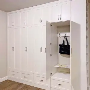 Factory Modern Bedroom Wooden Cupboard 1 Mirror 3 Sliding Doors storage custom made large wardrobes