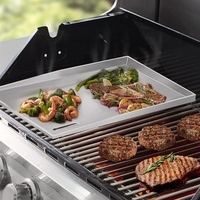 Plaque de cuisson universelle YINHAO 430 en acier inoxydable, plaque de cuisson plate en acier inoxydable de 4 mm pour le camping et les fêtes