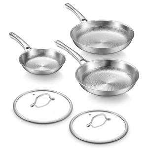 Vente Flash en Gros Poêle à Frire en Acier Inoxydable Titane Triple <span class=keywords><strong>Couche</strong></span> Sans Revêtement 20/24/26/28cm (8/10/12 Pouces) - Product Image 1