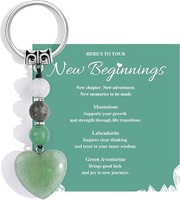 Porte-clés Cœur Bohème en Pierres Naturelles, Breloque de Sac Polyvalente, Pendentif de Sac à Main, Cadeau pour Femmes et Filles