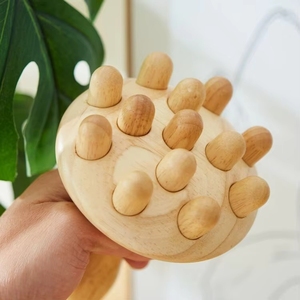 Ensemble d'outils de <span class=keywords><strong>massage</strong></span> en bois à manivelle, drainage lymphatique, modelage du corps, masseur gua sha, spa pour les pieds, traitement de la cellulite - Product Image 4