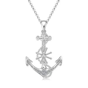 Vintage Niche À La Mode Élégant Classique Pass Diamant Testeur Moissanite Collier En Argent Sterling 925 Ancre Pendentif Bijoux - Product Image 1