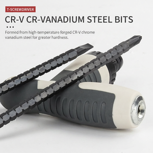 T Type Ratcheting Extendable <b>Screwdriver</b> Cross Phillips Bit Interchangeable Anti Slip Handle DIY Repair Tool - Product Image 3