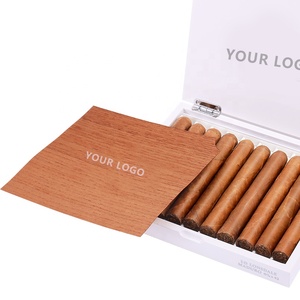 Square Wooden Cabinet Humidor Cigar Box for 10 CT Cigars Custom Logo