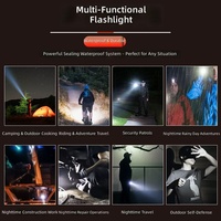 Lampe torche LED laser puissante d'extérieur, rechargeable, étanche, zoomable, pour camping et situations d'urgence, vente en gros
