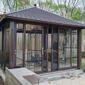 Contemporânea Design Alumínio Pergola Com retrátil motorizado Louvered Telhado e Iluminação LED para Terraço ao ar livre - Product Image 1