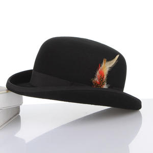 Vintage formale cappelli per gli uomini tradizionale bombetta derby lana bombetta elmetto cappello Chaplin - Product Image 4