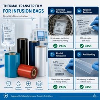 Échantillon Gratuit : Ruban de Transfert Thermique en Résine pour Sac de Perfusion IV, Codage de Date et de Lot Médical Pharmaceutique, Compatible avec l'Imprimante TTO