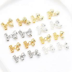 Fornituras de joyería con cuentas de loto, plata chapada en oro de 18 quilates para la fabricación de pulseras, accesorios DIY D171 - Product Image 1