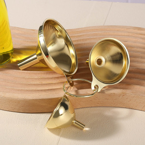 Buytuy Honbu 304 Stainless Steel Gold Cone Funnel Set For Oil Wine Kitchen Dispensing - Product Image 2
