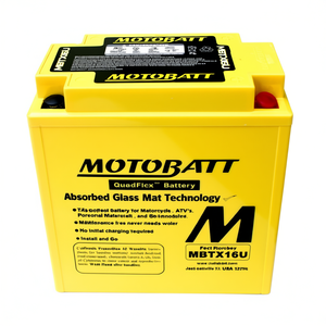 แบตเตอรี่มอเตอร์ไซค์ Motobatt รุ่น MBTX16U 12V 19Ah AGM เทคโนโลยีแผ่นแก้วดูดซับ - Product Image 3