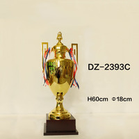 DZ-2393 trophée de tennis en métal plaqué or sur mesure récompense 73cm/67cm/60cm Style sportif de haute qualité pas cher
