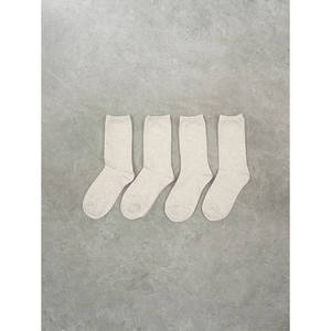 Calcetines de cuello para el lugar de trabajo para mujer, 4 pares, de nailon transpirable, con logotipo personalizado, estampado bordado, patrones, invierno, talla única, tejido - Product Image 1