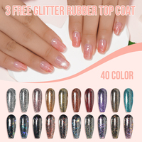 3 vernis de finition en gel UV épais à paillettes, sans HEMA ni TPO, pour nail art, effet scintillant, compatible UV LED, dissoluble, pour salons