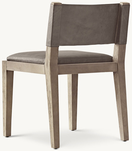 Silla de Comedor de Cuero con Patas Cónicas, Inspirada en el Estilo Art Deco, para Proyectos de Restaurantes y Hoteles de Lujo - Product Image 3