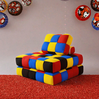 Canapé modulaire coloré 1 place 100*100*70cm en tissu peluche doux, canapé combinable pour salon, chambre à coucher, chambre d'enfant, pour s'asseoir et se reposer