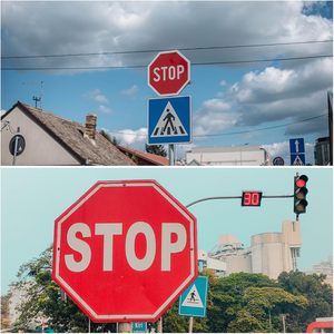 Ensemble <span class=keywords><strong>de</strong></span> panneaux <span class=keywords><strong>de</strong></span> signalisation routière, croisements, passages pour piétons, panneaux <span class=keywords><strong>de</strong></span> réglementation et d'avertissement - Product Image 3