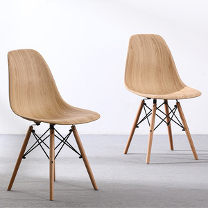 Silla de Comedor Moderna Minimalista con Diseño de Madera Veteada, Estructura Estable para Hogar, Oficina y Dormitorio - Product Image 1