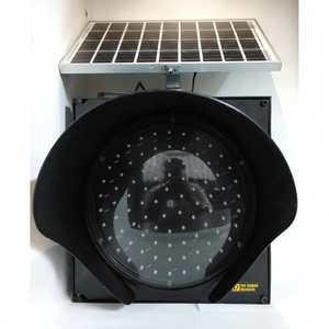 Haute visibilité jaune LED lumière stroboscopique de sécurité routière à énergie solaire clignotant en plastique Durable pour l'avertissement de trafic - Product Image 1