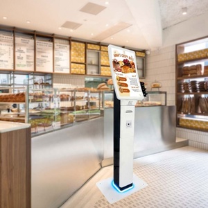 Kiosk Manufacturer 23.6 32'' Curved Screen Ip65 Touchscreen Monitor <b>Receipt</b> <b>Printer</b> Fast Food Self Ordering Kiosk for Restaurant - Product Image 1