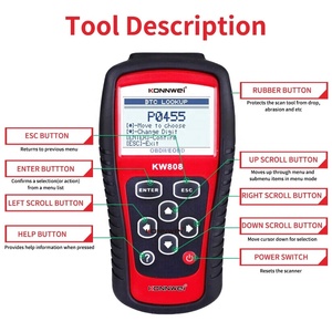 Handheld KW808 OBD II Car Scanner Automotive Diagnostic Tool Tester Support Most Protocol Engine Fualt <strong>Detector</strong> OBD2 <strong>Code</strong> Reader - Product Image 4