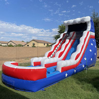 Structures aquatiques gonflables de 16 pieds, toboggan aquatique gonflable extérieur à vendre