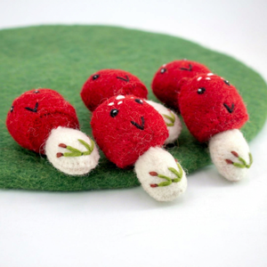 Mini hongo de fieltro hecho a mano, juguete educativo de lana para niños, adorno de comida de juguete - Product Image 6