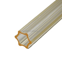 Tube en polycarbonate hexagonal en forme d'étoile jaune, tube en PC translucide jaune extrudé, profil plastique décoratif géométrique personnalisé