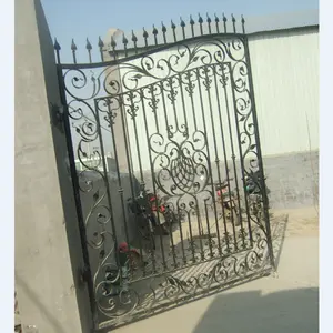 ผู้ผลิตตกแต่งWrought Iron Entry Gate Swing Garden Gatesเหล็กประตู