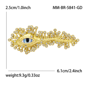 Atacado Broche de Olho Artístico com Strass Incrustado e Esmalte, Alfinete de Lapela Unissex, Estilo Retrô Artístico, Ornamento Decorativo para Terno e Lenço, Joia - Product Image 4