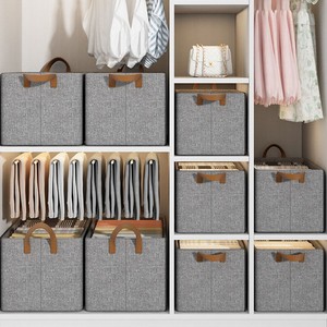 <strong>Wardrobe</strong> Clothes Organizer Foldable Storage <strong>Box</strong> With Handle Jeans Pants Drawer Organizer Fabric Dustproof Large Capacity Home - Product Image 3