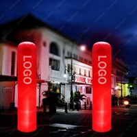 Colonne gonflable publicitaire personnalisée, Colonne d'affichage géante gonflable avec éclairage LED, Colonne gonflable hermétique