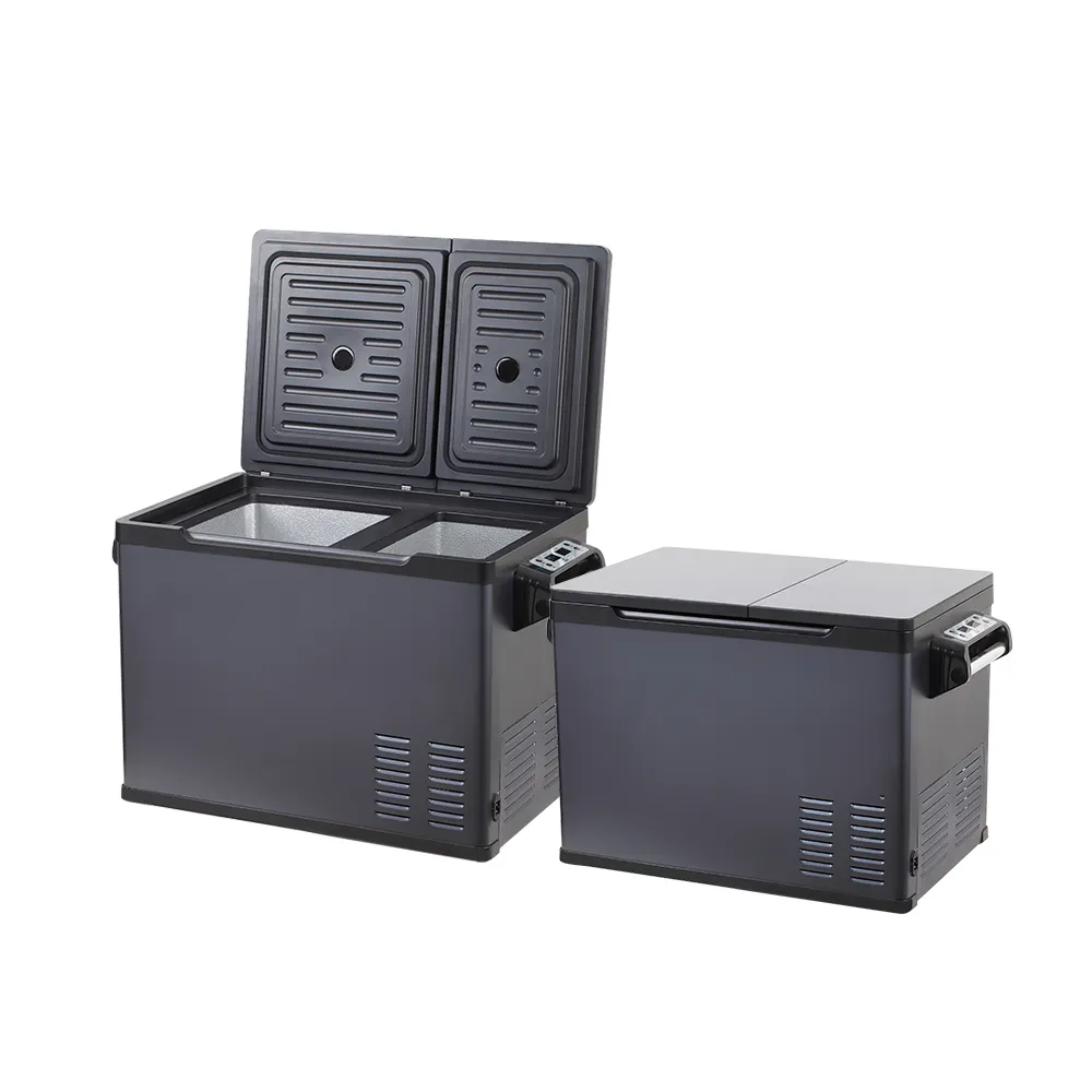 Dual Adjustable Temperature and Dual Control 30L DC12V 24V Car Freezer Refrigerator work by solar panel for Camping