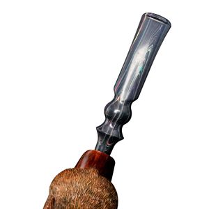 Muxiang Wooden Tobacco Pipe Carved Rabbit Moon Design Bent Shape Solid Briar Wood Handmade Smoking Pipe For Men - Product Image 4