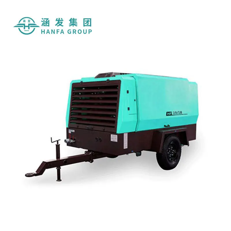 HF19/18(J) Venta caliente de China Diesel móvil compresor de aire de tornillo para la plataforma de perforación de agua