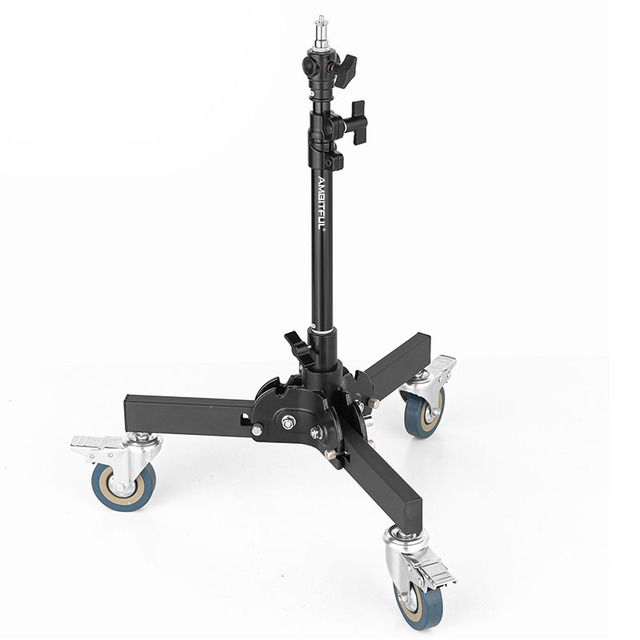 61-81cm/21-31.9'' Professional Aluminum Removable Folding Floor Light Stand Twist Lock Wheels Very Sturdy Video Studio Tripod
