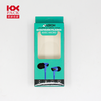 Boîte d'emballage en papier personnalisée pour accessoires de téléphone, avec fenêtre, pour chargeur suspendu, câble de données, casque, emballage en carton à rabat