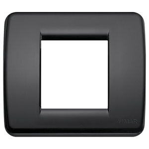 Placca Vimar Rondo 1-2M Nera 9,1x8x0,9 cm Accessorio per Cablaggio - Product Image 1